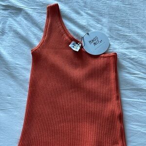 Princess Polly Vibrant Orange Ribbed Tank